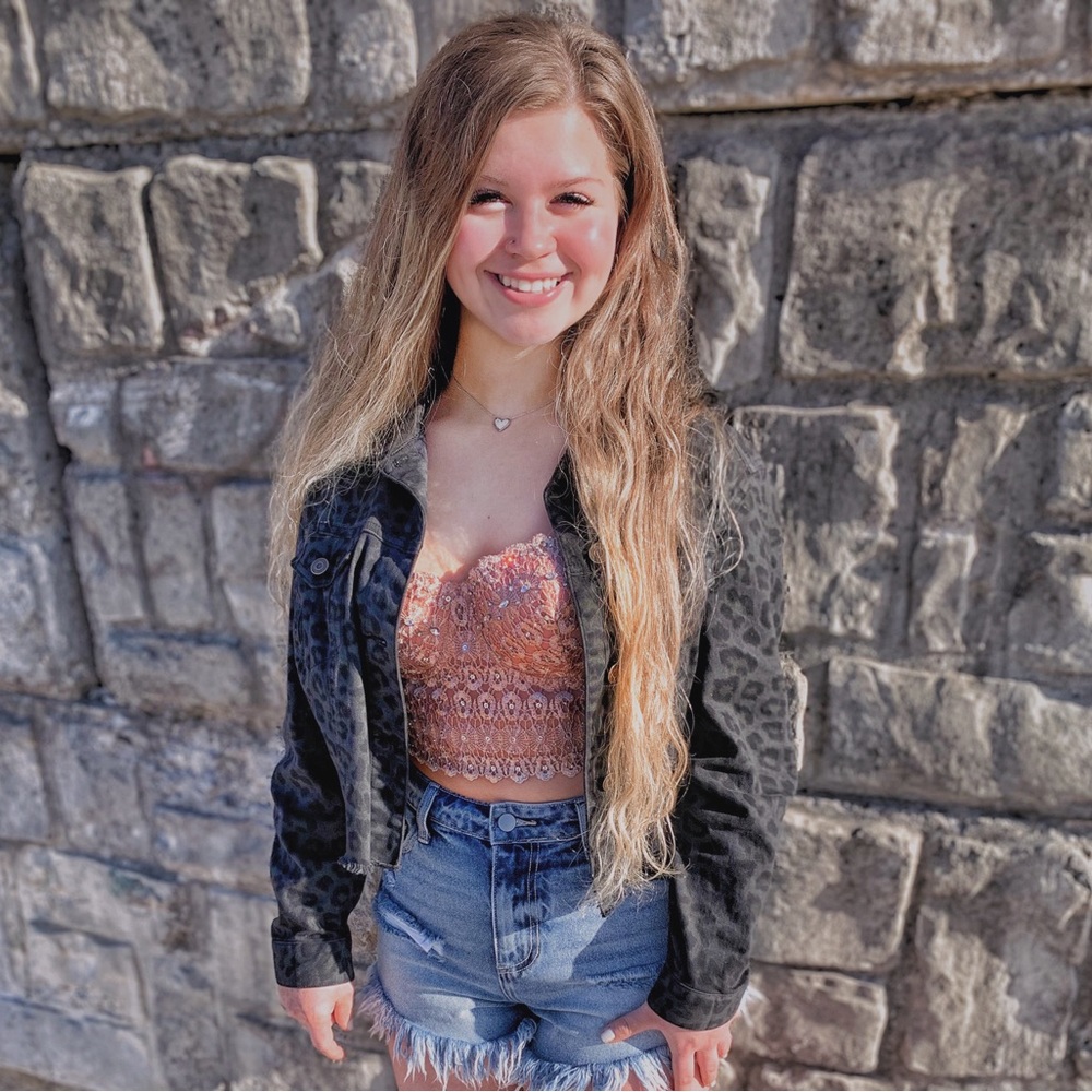 Tan Sequin Corset Top